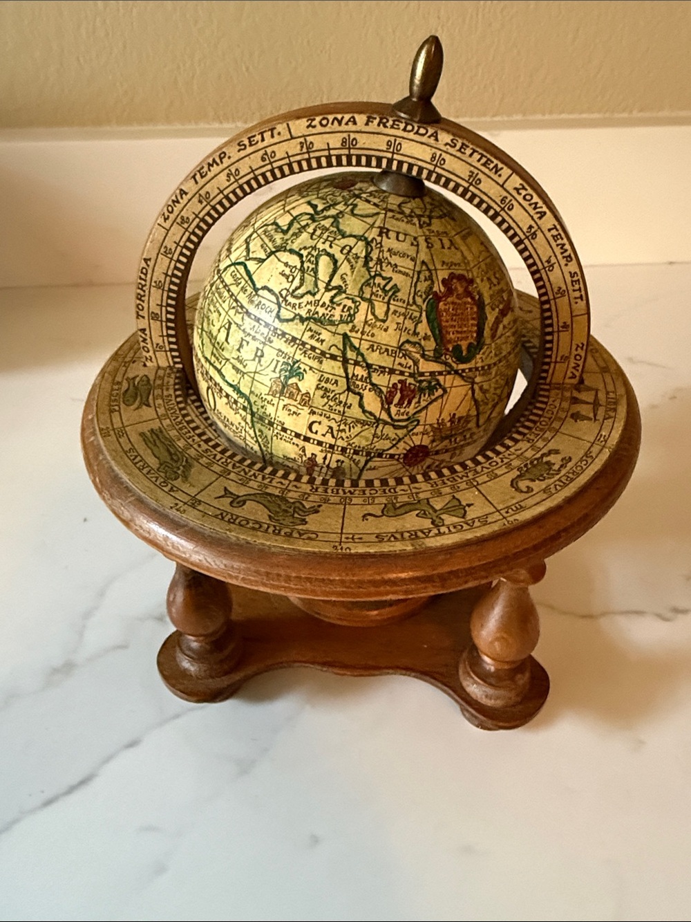 Vintage Italian Zodiac Globe